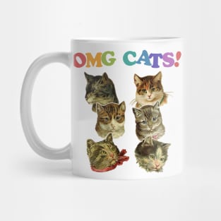 OMG Cats! Cat Lover Retro Design Mug